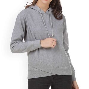 Nike Dri-Fit Mens Hoodie Size L Gray Layered tulip Hem Long Sleeve Pullover